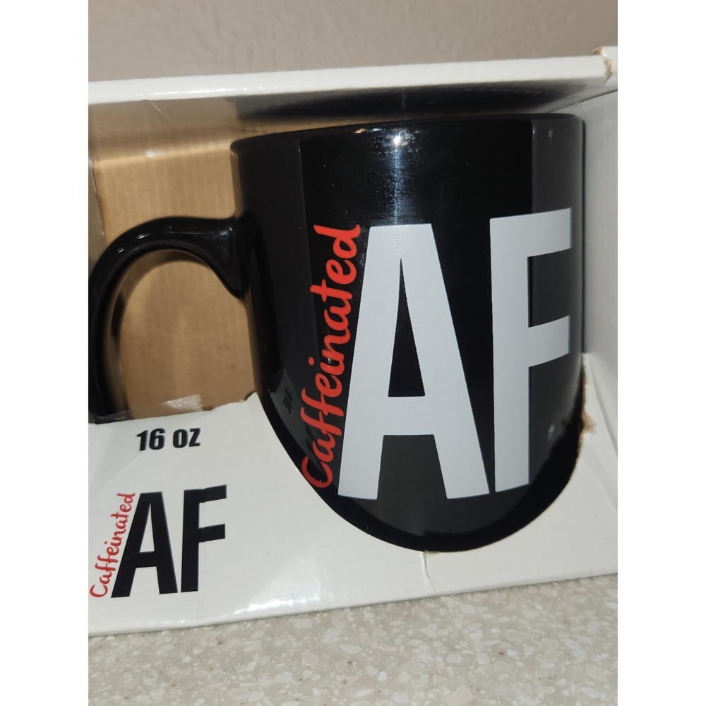 NEW~Caffeinated AF Mug-Funny Tea Hot Cocoa Coffee Cup-Novelty Birthday Gift Idea - Picture 3 of 7